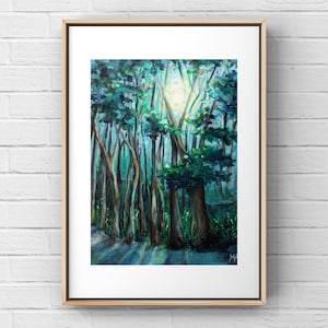 Light Through the Forest | Landscape Fine Art Print | Washington Art | Home Decor | Living Room Wall Art | Forest Print | Sun Through Trees