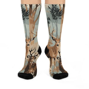 Hirsch Socken, Geschenk für Jäger, Jagd Geschenk, Hirsch Geschenk, Mann Geschenk, Geschenk für Papa, Geburtstag Gekissente Crew Socken