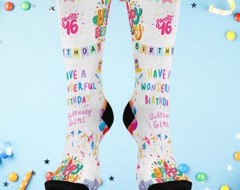 Calcetines para niña de 16 años: regalo perfecto para 16 años, regalos de cumpleaños, accesorios de fiesta, ropa de celebración, regalo para mejores amigas.