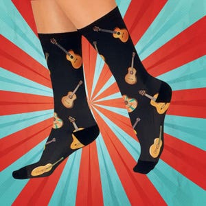 Guitar socks - Perfect Guitar Lovers  gift, Western socks, Music Fans, Rock N Roll Event, Festivals Western event, birthday, Christmas gift
