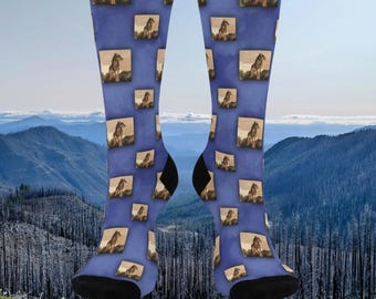 Chaussettes de loup - Cadeau parfait pour les amoureux des loups, cadeau d'un ami loup, chaussettes de loup uniques, cadeau de la faune, cadeau d'anniversaire, vacances, idée cadeau BFF