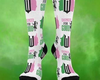Wicked Crew Socks – Broadway Musical Fan Gift, Changed for Good Design