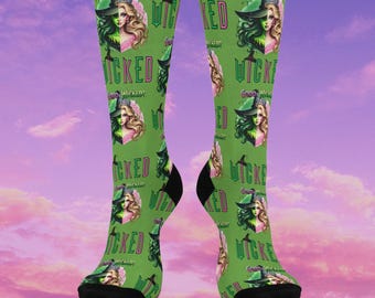 Wicked Good or Wicked Socks – Perfect Gift for Wicked Fans, Wicked Merch, Glinda,  Defying gravity, Birthday, Holiday, BFF gift