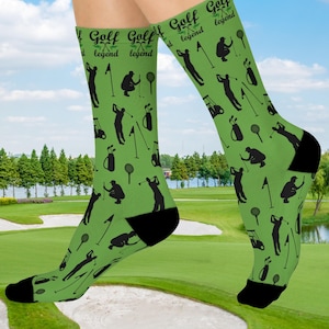 Golf Legend Cushioned Crew Socks | Perfect Gift for Golf Lovers, Sports Enthusiasts, Father&#39;s Day, Birthdays, Casual Wear