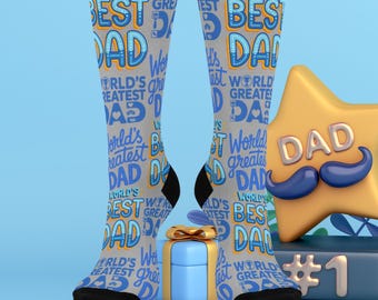 Die weltbesten Dad Crew Socken - Perfektes Papa Geschenk, Vatertagssocken, gepolstertes Vatertagsgeschenk, Geburtstag, Urlaub, BFF Geschenk