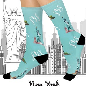 Calzini imbottiti Statua della Libertà, regalo di New York, regalo divertente per i viaggiatori, calzini comodi e unici, perfetti per le vacanze