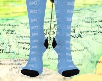 North Carolina Socks -North Carolina Lovers gift, Birthday present, Unique souvenir Gift, Under 25, Friends gift, State socks, Premium socks