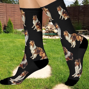 Presente perfeito para amantes de Collie – Meias Collie – Presente de Natal, Presente de Amigo Secreto, Ideia engraçada de presente de Natal, Presente para mamãe de cachorro,