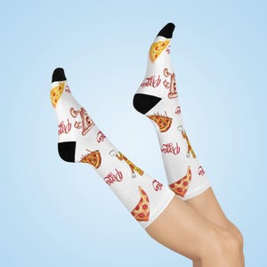 My Pizza socks, moviet gift,  Friends gift, Christmas gift, birthday Cushioned Crew Socks