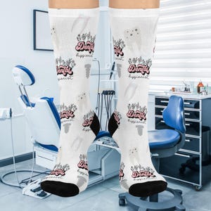 Chaussettes d&#39;hygiéniste dentaire, chaussettes dentaires, cadeau femme, cadeau hygiéniste dentaire, cadeau Saint-Valentin, chaussettes d&#39;anniversaire coussinées