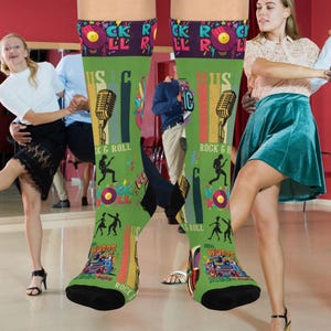 Calcetines acolchados de rock and roll para amantes de la música, perfectos para regalos, festivales, uso diario y eventos musicales.