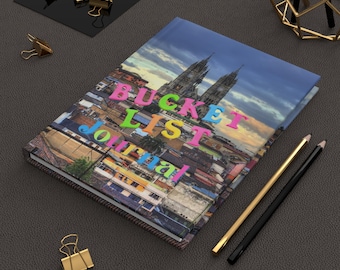 Bucket List Hardcover Journal - Perfect Bucket list gift, Travel Adventure Notebook, Book, Diary, Birthday, Holiday, BFF gift