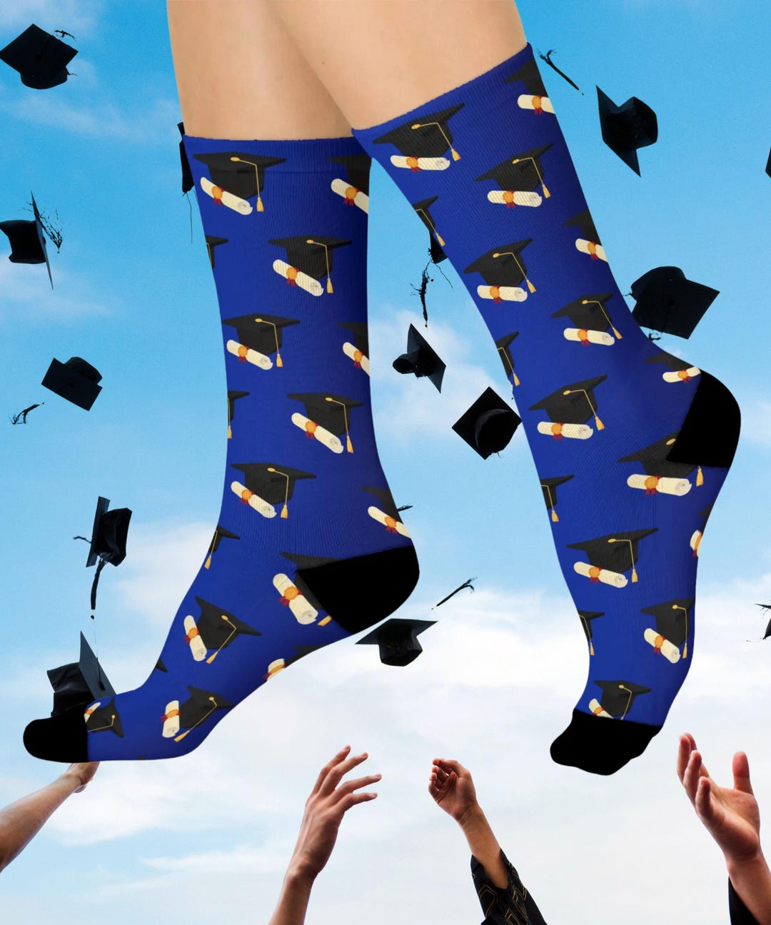 Graduation Cap Diploma Socks – Cushioned Crew Comfort for Grads - Etsy
