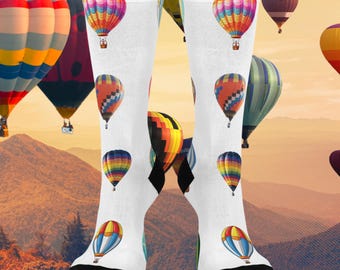 Chaussettes de montgolfière - Cadeau parfait pour les fans de montgolfière, cadeau montgolfière, cadeau d'anniversaire, cadeau unique, vacances, cadeau BFF