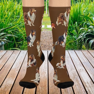 Presente perfeito para amantes de Collie – Meias Collie – Presente de Natal, Presente de Amigo Secreto, Ideia engraçada de presente de Natal, Presente para mamãe de cachorro,