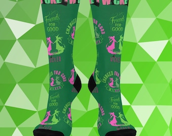 Wicked Musical Crew Socks – Broadway Fan Gift, Friends for Good Print