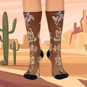 Life of a Cowboy Socks,  Cowboy socks, Cowboy gift, gift, birthday Cushioned Crew Socks
