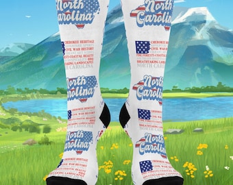 North Carolina Socks - Perfect gift for North CarolinaL, NC Souvenir gift, NC  Fashion, Unique State Pride gift, , Holiday, BFF gift