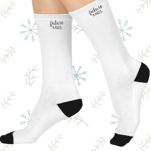 Future Mrs. Cushioned Crew Socks for Bridal Party Gifts, Wedding Preparation, Bachelorette Party, Comfortable Daily Wear, Fun Sock Gifts