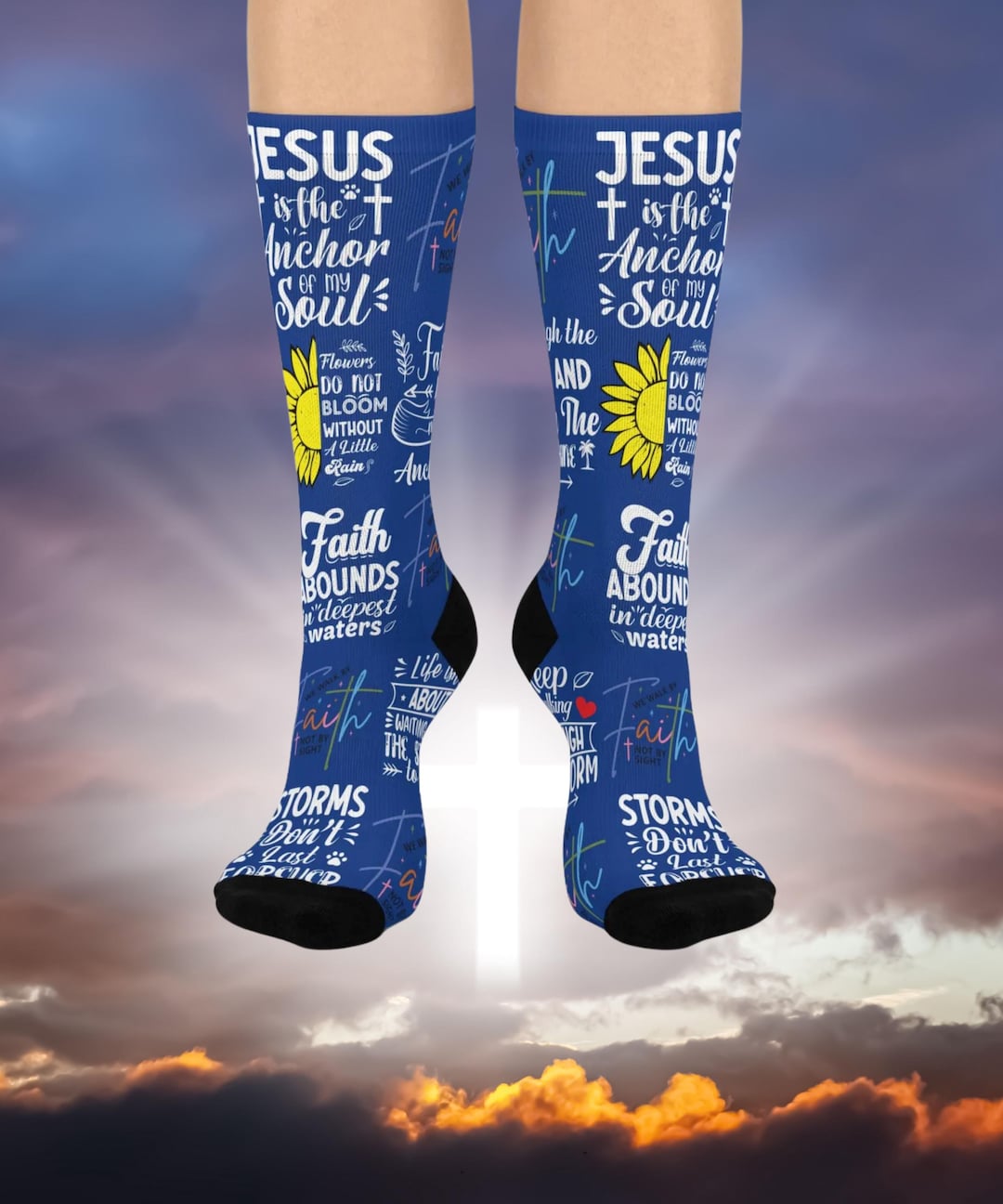 Jesus Faith-inspired Cushioned Crew Socks | Inspirational Gift ...