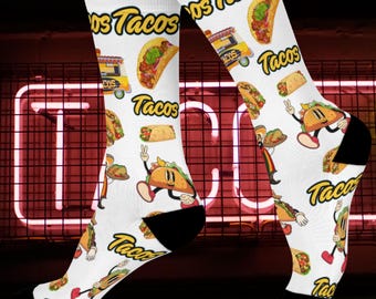 Lustige Taco-Socken - Perfektes Taco-Geschenk, lustiges Foodie-Geschenk, Festivalkleidung, Socken für Taco-dienstag, einzigartiges Geburtstagsgeschenk, einzigartige Geschenkidee