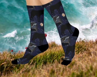 Chaussettes de loup - Cadeau parfait pour les amoureux des loups, cadeau d'un ami loup, chaussettes de loup uniques, cadeau de la faune, cadeau d'anniversaire, vacances, idée cadeau BFF
