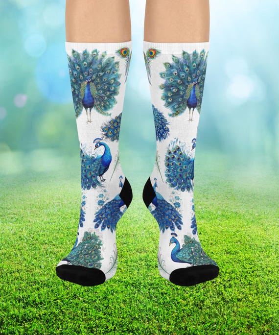 Perfect Gift for Peacock Lovers Peacock Socks, Unique Gift for