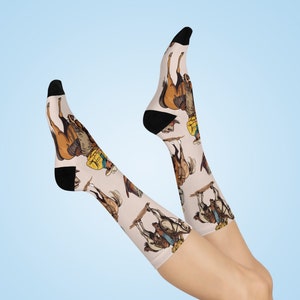 Western socks, cowboy socks, rodeo gift cowboy gift, western gift, birthday gift, anniversary Cushioned Crew Socks