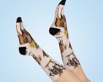 Western socks, cowboy socks, rodeo gift cowboy gift, western gift, birthday gift, anniversary Cushioned Crew Socks
