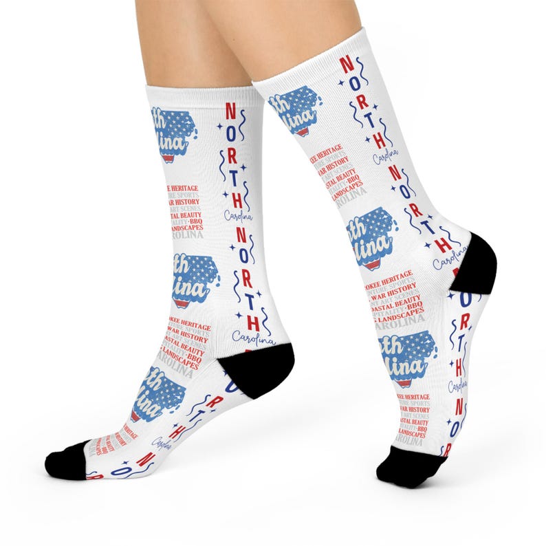 North Carolina Socks - Perfect gift for North CarolinaL, NC Souvenir gift, NC Fashion, Unique State Pride gift, , Holiday, BFF gift image 3