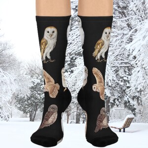 Owl socks, Owl gift,  Friends gift, Christmas gift, birthday Cushioned Crew Socks