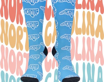 North Carolina Socks - Perfect North Carolina gifts, Birthday Socks gift, Unique souvenir Gift, , Holiday, BFF gift