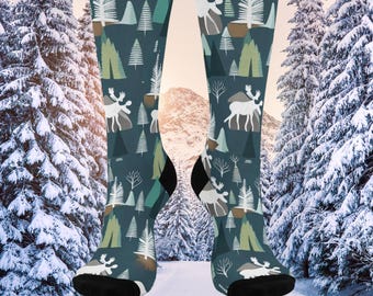 Moose Socks - Perfect Moose Lovers gift, Moose gift, Hunting gift, Birthday gift, Moose footwar, Unique Hunter's gift, Holiday, BFF