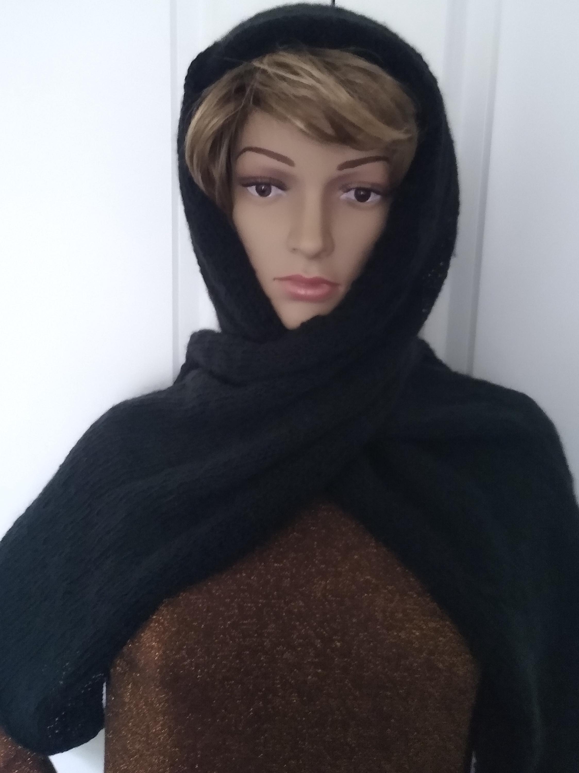 小物 Mame Wool Mohair Knitted Scarf BLACK EXTRA LONG WOOL MOHAIR KNITTED SCARF -CHARCOAL- | IN ONLINE