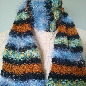 Multicolored Scarf &quot;Lucy in the Sky&quot; / Handmade  Winter Scarf / Hand Knitted / Hippie Boho / Ready to ship / On Sale