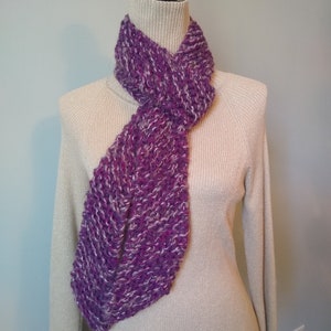 Purple Scarf &quot;Grape Jam&quot; / Handmade / Hand Knitted / Ready to ship / On Sale
