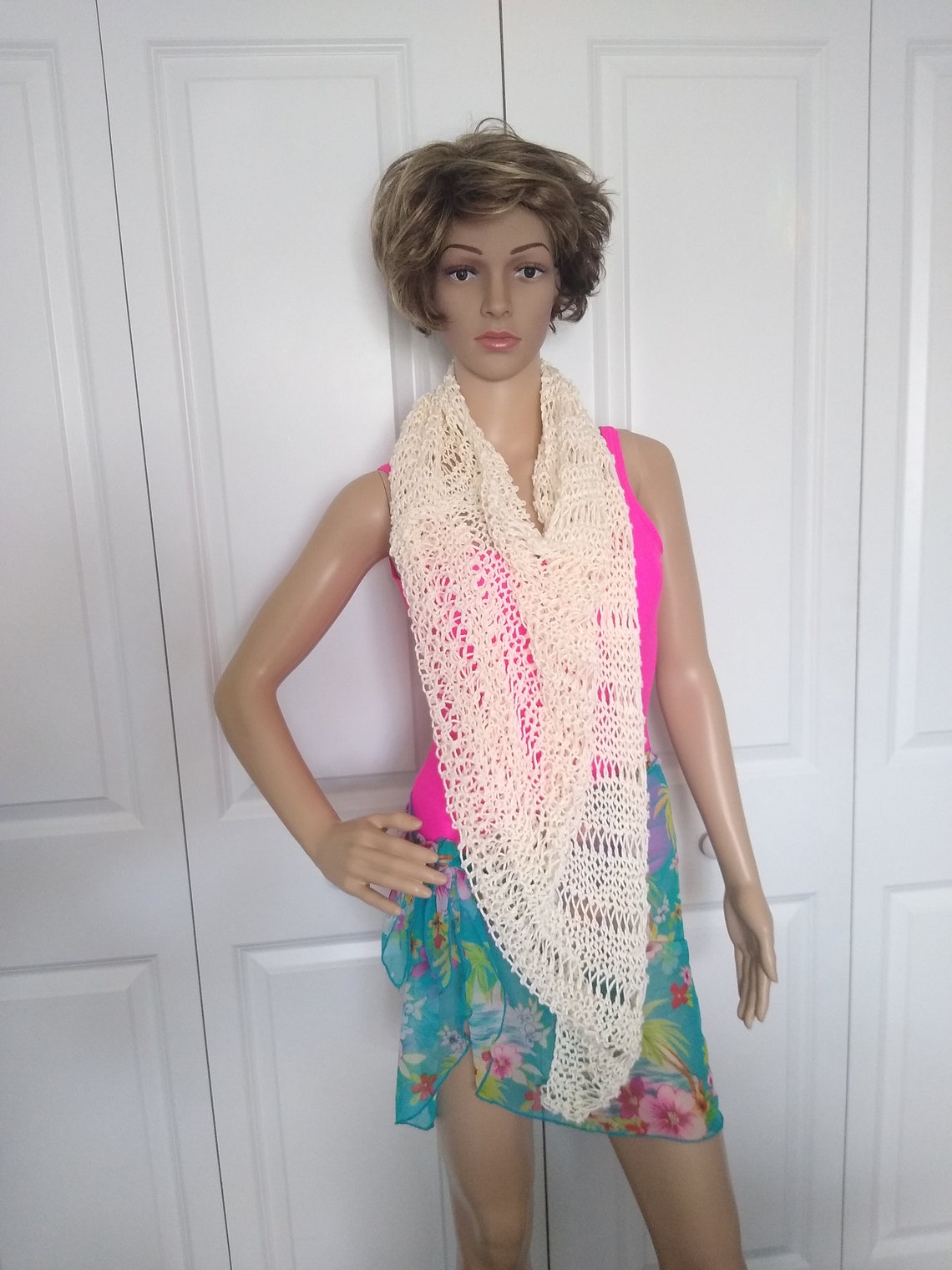 Coastal Floral Zip-Up Organic Cotton Beach Poncho