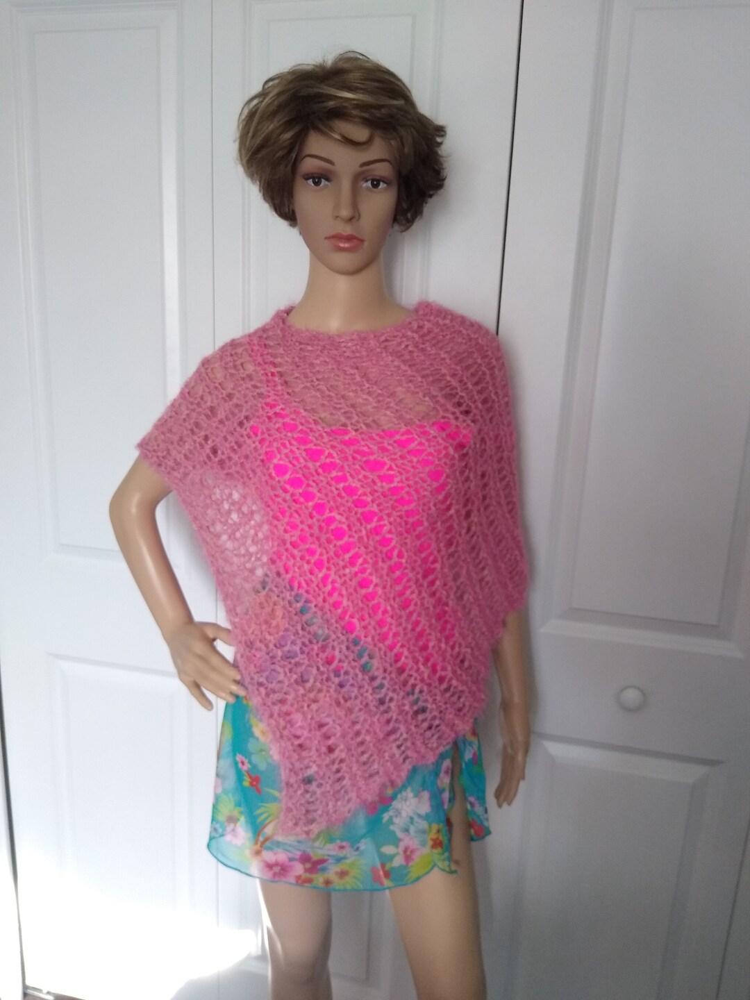 Puakenikeni Pink and Orange Beach cover up (Women's Beach Cover Up)