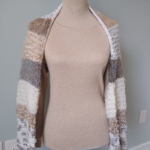 Warm winter shrug/scarf "Winter Birch" / Bolero / Cropped Cardigan / Sweater / Ready to ship / On Sale