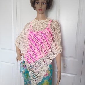 Coastal Floral Zip-Up Organic Cotton Beach Poncho main image 0
