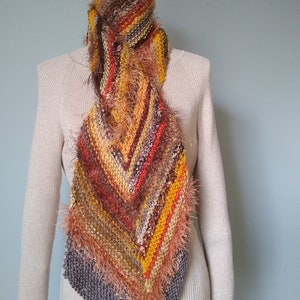 Autumn Scarf &quot;Gratitude&quot; / Hand Knitted / Handmade / Acrylic / Ready to ship / On Sale