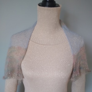 Beaded Bolero &quot;Monet&quot; / Mohair and Silk Shrug / Handmade / Hand Knitted / Cropped Cardigan / Ready to ship / On Sale