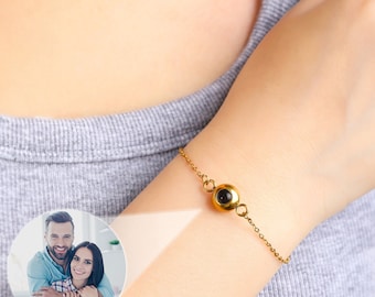 Custom Circle Photo Projection Bracelet, Photo Bracelet, Memorial Bracelet, Picture Inside Bracelet, Best Friend Gift For Mom Girl Women