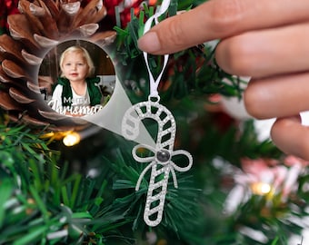 Custom Photo Projection Baby Christmas Ornament, Baby's First Christmas Bauble, Personalized Christmas Gifts, Christmas Tree Decorations