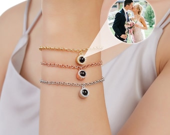 Personalized Photo Bracelet, Picture Bracelet, Custom Memorial Photo Bead Bracelet, Photo Jewelry, Bracelet For Men Him, Gift For Her Mom