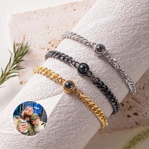 Personalized Gift For Father, Dad Bracelet, Custom Photo Bracelet for Men, Birthday Anniversary Chirstmas Gift for Him Husband Boyfriend