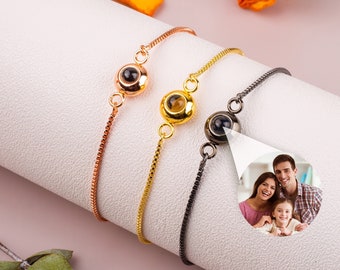 Photo Projection Bracelet, Custom Picture Bracelet, Memorial Photo Bracelet, Couples Bracelet, Best Friend Bracelets, Gift For Mom Her Him