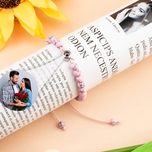 Personalized Photo Bead Bracelet, Projection Bracelet, Memorial Bracelet