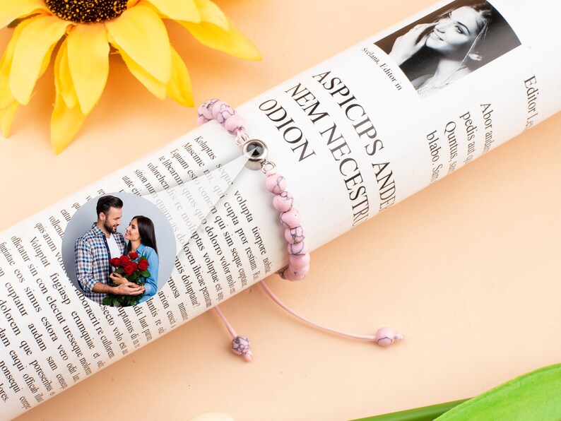 Personalized Photo Bead Bracelet, Projection Bracelet, Memorial Bracelet