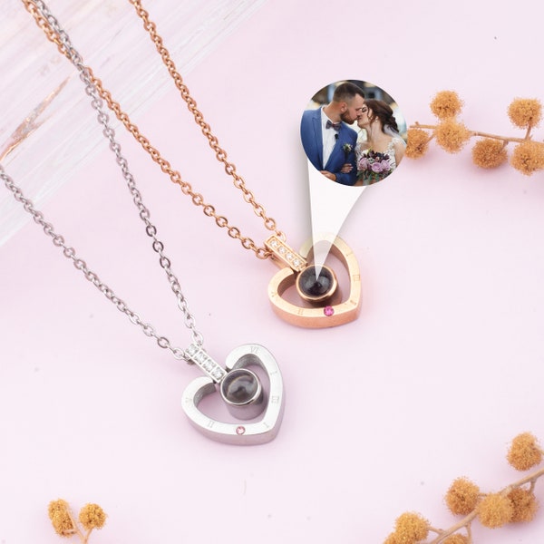 Projection Necklace, Custom Photo Necklace, Memorial Picture Necklace Photo Jewelry, Mom Necklace, Couple Necklace, Valentine Day Gift